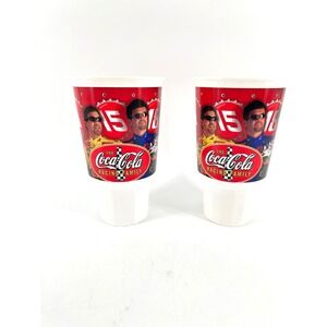 Vintage Coca-Cola Racing Family NASCAR Plastic Cups Set of 2 Golden Corral 2001